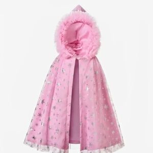 Charming Pink Kids Cape with Silver Accents